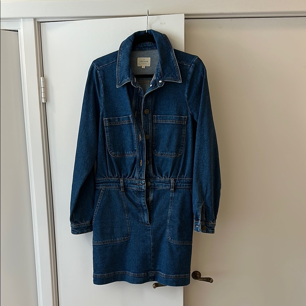 Sézane Blue Denim Short Dress (barely worn)